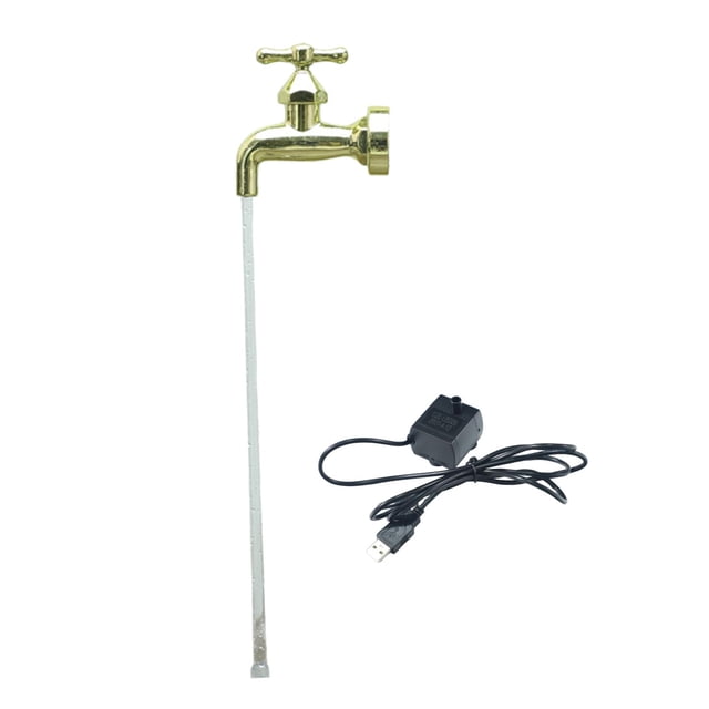 Fuente de regadera con caño que fluye Invisible, fuente de agua de grifo flotante, decoración del hogar, USB para césped, decoración artística DIY,