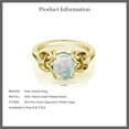 thumbnail image 5 of Gem Stone King 0.60 Ct Oval Cabochon White Simulated Opal 18K Yellow Gold Plated Silver Ring, 5 of 5