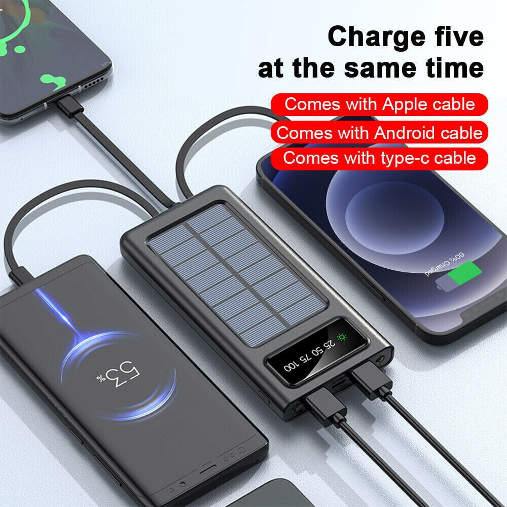 Solar Power Bank 9000000mAh 4 USB Backup External Battery Charger for Cell Phone