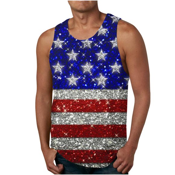Camiseta de Cuello Redondo para los Hombres Nueva Camiseta de Cuello Redondo para el Día de la Independencia de los Hombres