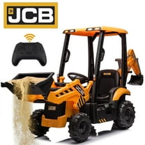 COCLUB 12V Excavator Construction Vehicles for Boys Girls, Battery Powered Ride On Car with Remote Control, Front Loader Bulldozer, Digger, Ceiling, Electric Ride on Toys for Kids, Yellow