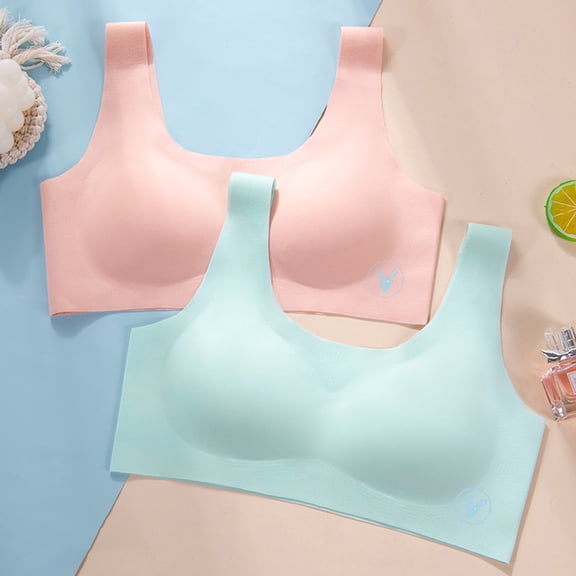 LYMAYTER Training Bras for Girls Lightweight Developmental Sports Bra 12-15 Wireless Breathable Bra M-2XL