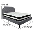 thumbnail image 4 of BizChair Queen Size Arched Tufted Upholstered Platform Bed in Light Gray Fabric with Pocket Spring Mattress, 4 of 6