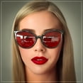 thumbnail image 2 of Womens Oversized Cat Eye Goth Pop Color Lens Plastic Sunglasses Blue, 2 of 9