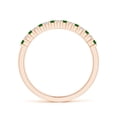 thumbnail image 2 of ANGARA Natural Square Emerald and Princess Diamond Semi Eternity Wedding Ring in 14K Rose Gold for Women (Size-1.5mm) | May Birthstone, Anniversary, Jewelry Gift for Women | Natural Emerald Ring, 2 of 11