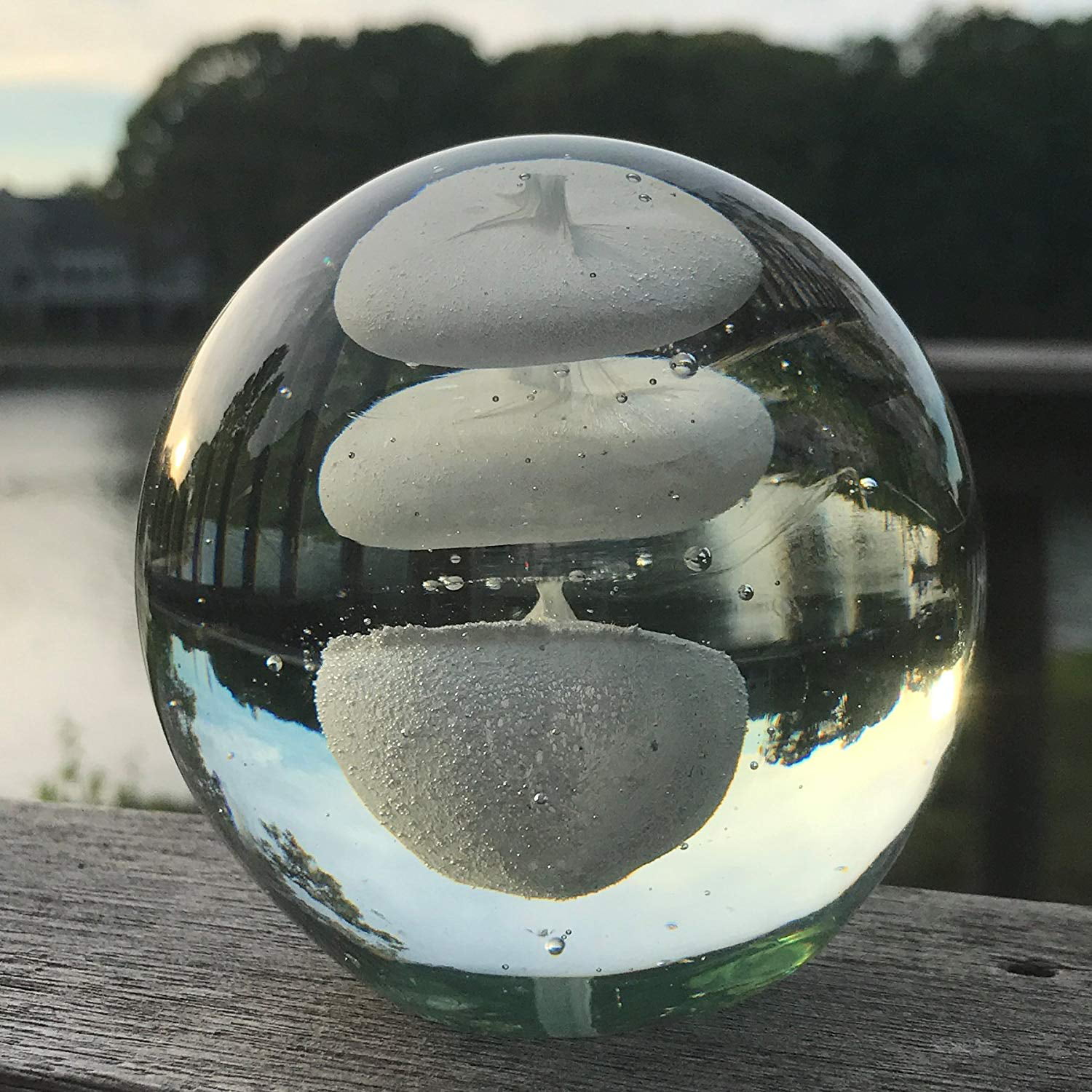 Small Clear Glass Large Bubble Paperweight Weighs 13.75 ounces