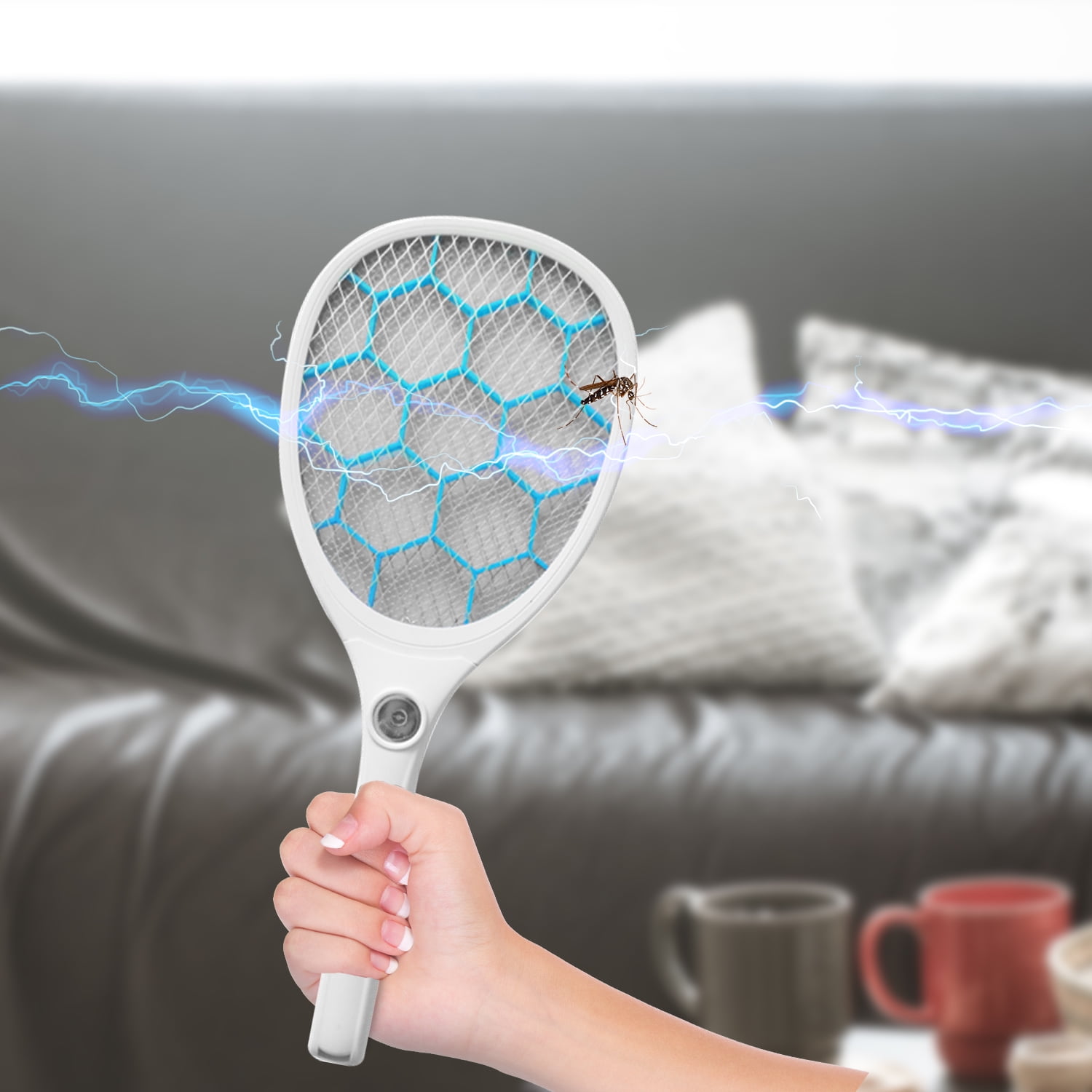 HOM Portable Bug Zapper - USB Rechargeable and Battery Powered Mosquito Killer, Insect Trap and Fly Swatter