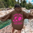 thumbnail image 2 of kamemir Oversized Hoodies for Women 2024 Graphic Hoodies for Women Cute Pullover Long Sleeve Sweatshirts Letter Printed Hooded Tops Fall Winter Clothes(Coffee,XL), 2 of 6