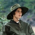 thumbnail image 4 of Sombrero de pescador con sombrilla de poliéster para hombre y mujer, gorro de ala grande impermeable resistente al desgaste para exteriores, 62cm de circunferencia, 4 of 5