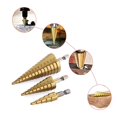 thumbnail image 3 of Juego de brocas escalonadas de titanio y acero de alta velocidad de 3 piezas con bolsa compatible con controlador de impacto, 3 of 5