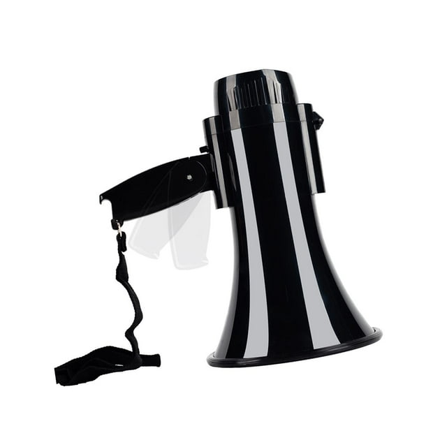 Mango plegable negro de altavoz de Bullhorn Megaphone 30W 500m Distancia Amplificador Handheld para entrenadores Béisbol Cheerleading Fans