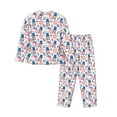 thumbnail image 2 of Goofa American Gnomes Printed Women’s 2 Piece Pajama Set Super,Pajamas Women's Long Sleeve Sleepwear Soft Button Down Loungewear Pjs Lounge Set Nightwear-Medium, 2 of 9