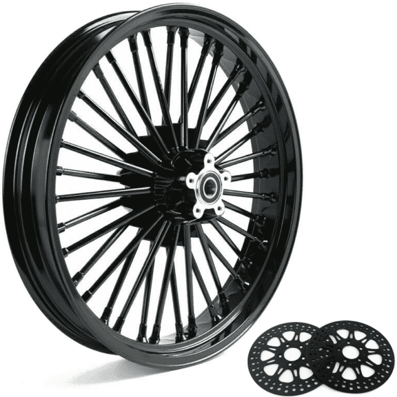 21x3.5 Fat Spoke Front Wheel Rim Rotors Discs for Harley Road Glide FLTRX Road King FLTR FLHR Street Glide FLHX 2009-2023 Electra Glide FLHT 2010-2022 Ultra Limited FLHTK 2014-2024 2015 2016 2017