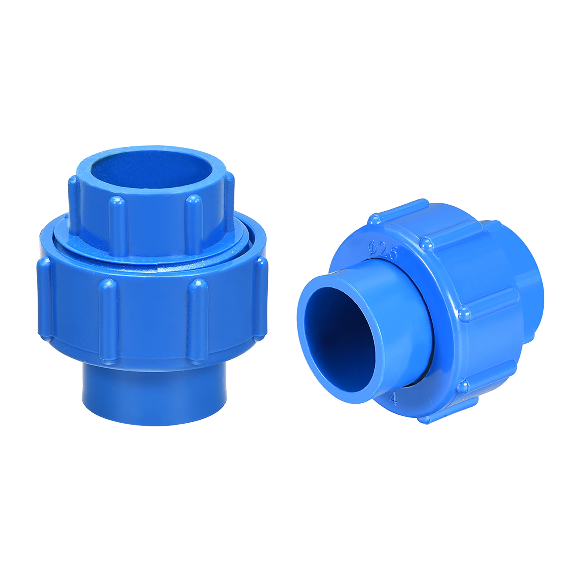 25mm x 25mm,PVC Pipe Fitting Union Solvent Socket Quick Connector Blue