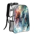 thumbnail image 3 of Susaid Ink Style Wave Dragon Print Clear Backpack See Through Transparent Plastic Clear Bookbags for School, College, Stadium,Work, 3 of 7