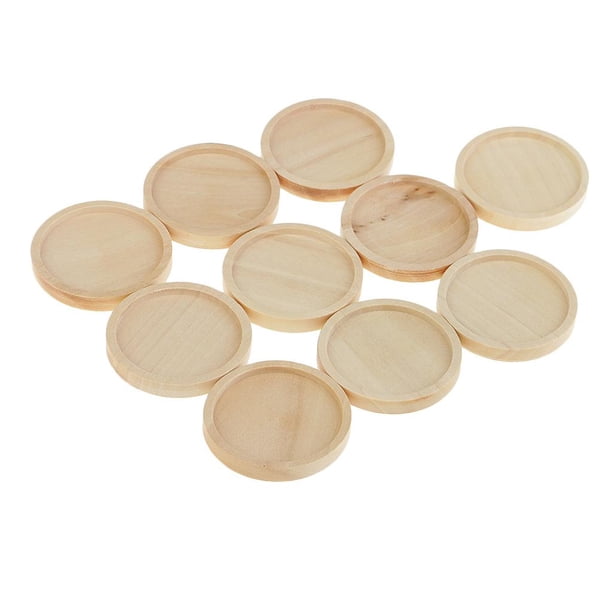 Bandejas Colgantes Piezas para Kits de Fabricación de Joyas, Bisel Sin Terminar para de Cabujón Madera - 30 mm Gloria Base de ajuste redondo en blanco