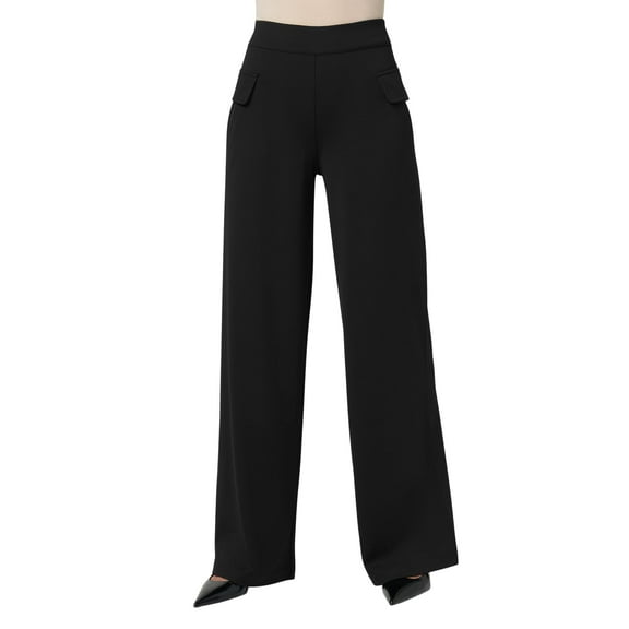 HUE Women's Wide Leg Ponte Pull On Pant Black Medium M