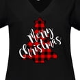 thumbnail image 4 of Inktastic Red Buffalo Plaid Christmas Tree Women's Plus Size V-Neck T-Shirt, 4 of 5