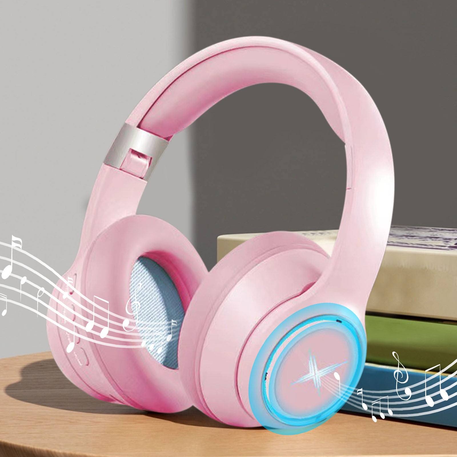 Upgraded Hybrid Active Noise Cancelling Headphones with Transparent Modes,70H Playtime Bluetooth Headphones Wireless Bluetooth with Mic, Deep Bass,3.5MM Cable,Soft-Earpads,Fast Charging - Pink