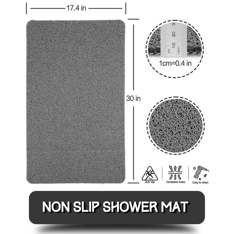 VENTOSA Shower Anthracite, anti-slip and anti-mold mat with heart