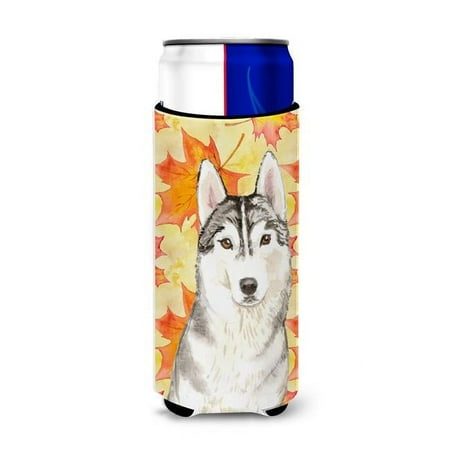 

Fall Leaves Siberian Husky Michelob Ultra Hugger for Slim Cans