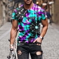 thumbnail image 3 of Rvwovn Men's Colorful Tie-Dye Crewneck T-Shirt, Loose Fit Outdoor Daily Tee with Multi Colors, 3 of 5