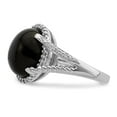 thumbnail image 5 of Auriga Fine Jewelry 925 Sterling Silver Rh-Plated Oval Onyx and Diamond Solitaire Ring Size 9 for Women, 5 of 6