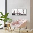 thumbnail image 4 of Hieng Pink and Grey Canvas Wall Art Girls Bedroom Bathroom Decor Paris Painting London Big Ben Tower Eiffel Golden Gate Bridge Picture Prints, 4 of 6