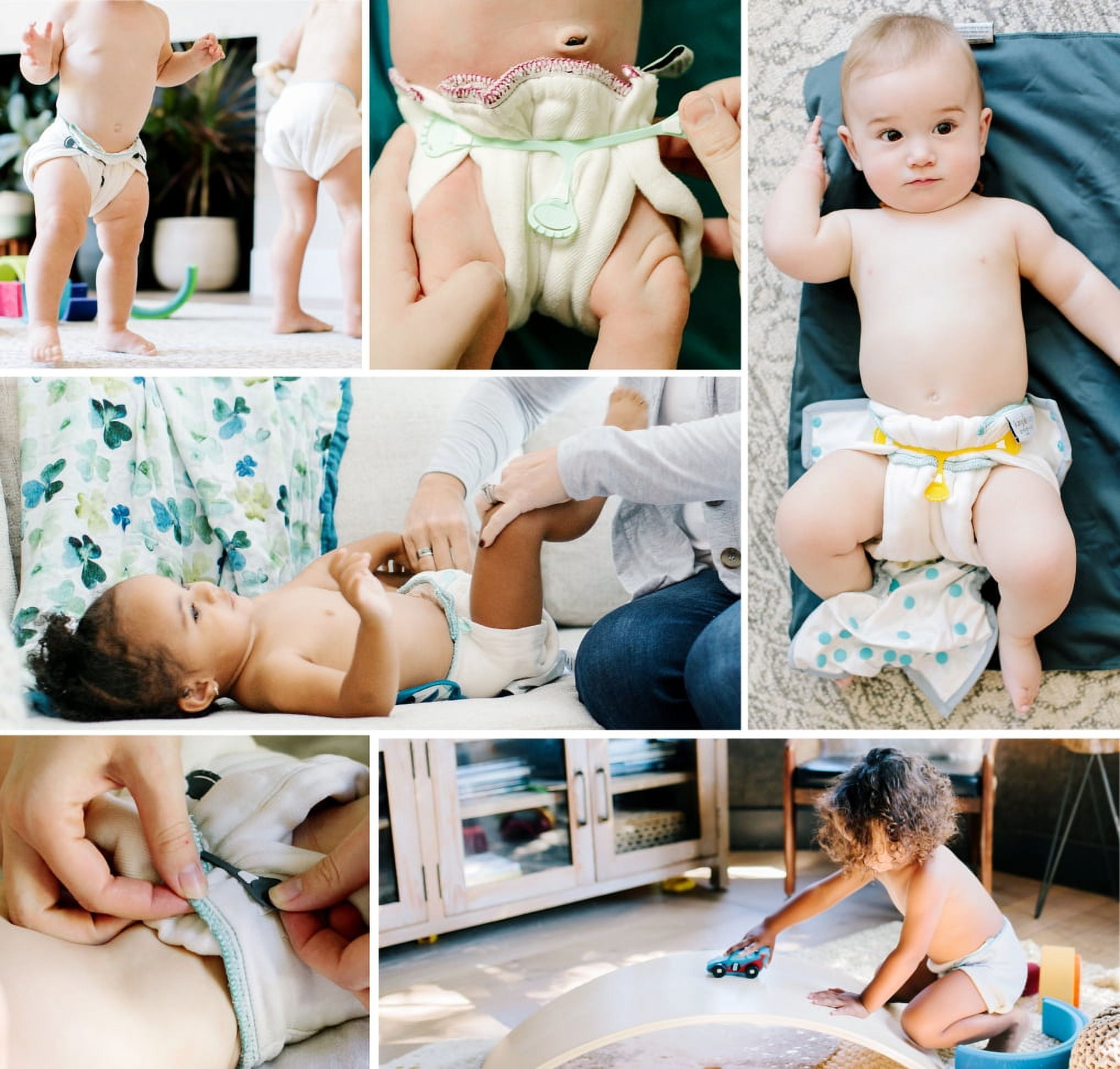 Kanga Care Reusable Unbleached 100% Cotton Prefold Cloth Diapers (6pk) - Size 1 : Newborn