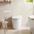 thumbnail image 4 of Marcel White Ceramic Smart Toilet with Tankless Flush Bidet Wash Auto Flush, 4 of 14