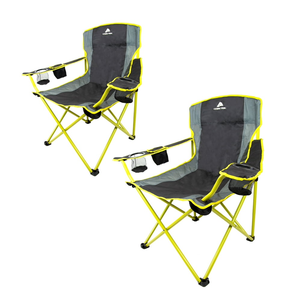 Ozark Trail Oversized Tailgate Quad Folding Camp Chair Set - 2 Pack