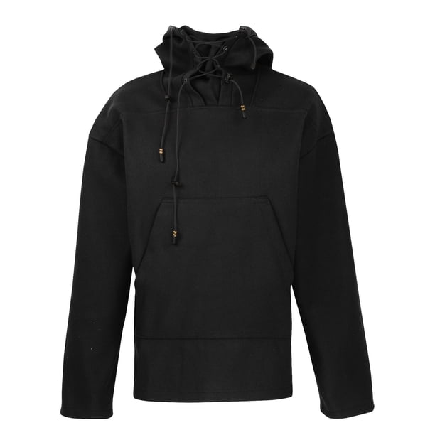Sudadera con capucha de lana casual de longitud media de invierno para hombre Pompotops oipoqjl16950
