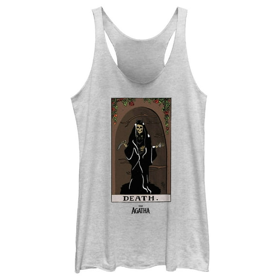 Women's Marvel: Agatha All Along Dead Tarot Card  Racerback Tank Top