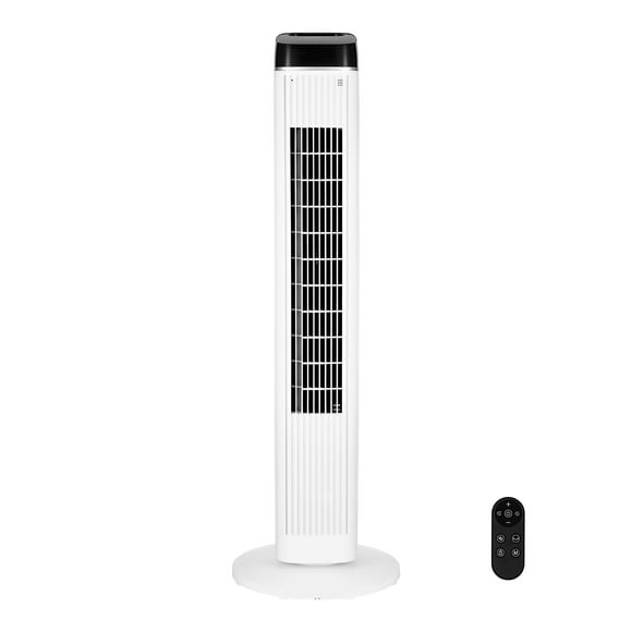 KFFKFF Tower Fan, 22 ft/s Velocity Quiet Floor Fan, 70° Oscillating Fans for Indoors with 3 Speeds, 4 Modes, 12H Timer, Portable Standing Bladeless Fan with Remote Control for Bedroom, Office, Home