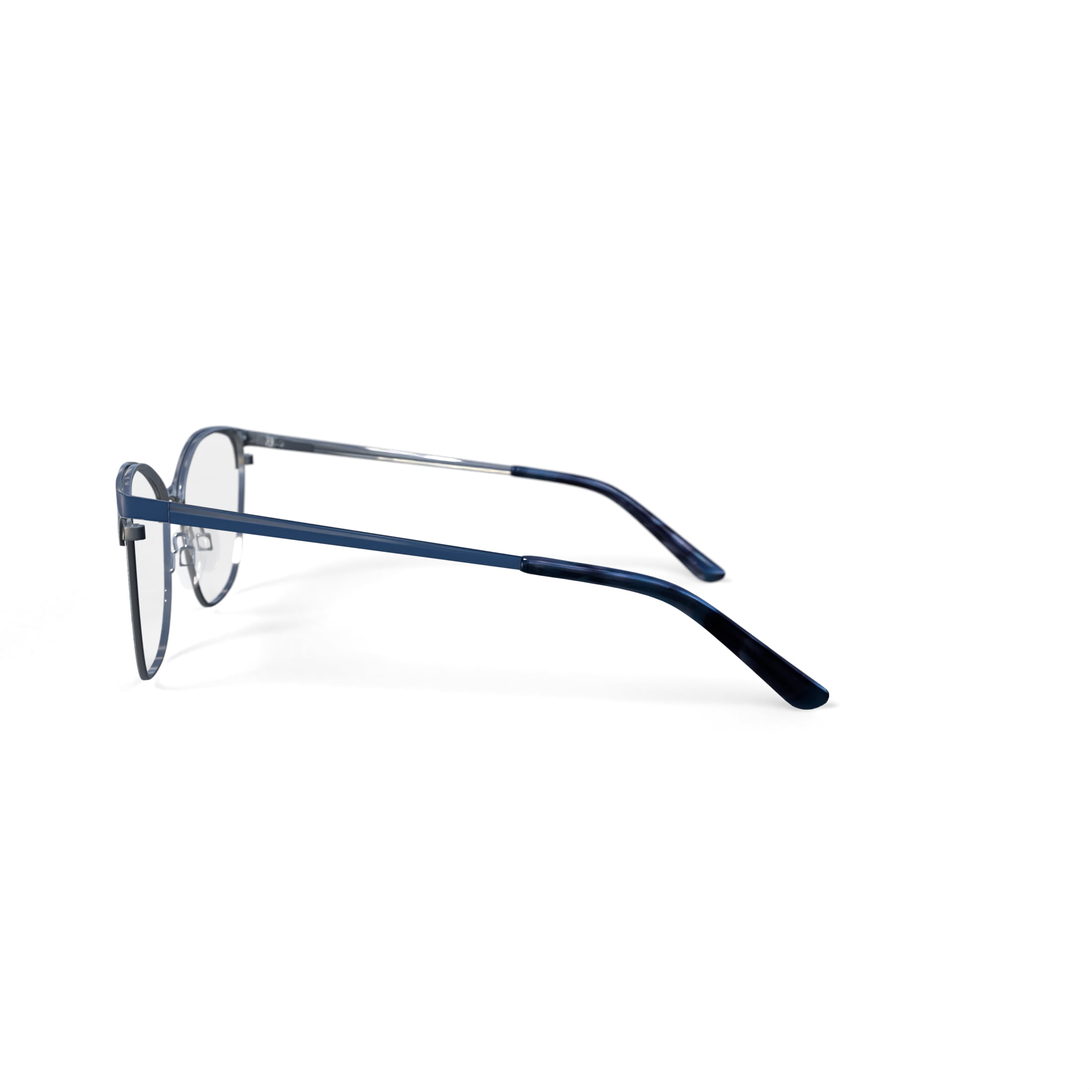 Bio Eyes Women's Chloe Square Prescription Eyeglasses with Case, Blue/Silver
