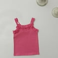 CTPDG Girls' Ruffled Tank Top Solid Color Cotton Camisole with Lace