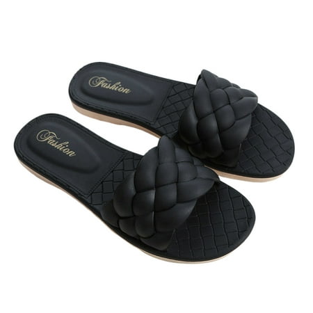 

Outdoor Beach Slipper Solid Color Cool Slide Sandals Various Sizes for Valentine s Day Lover Gift Black 37