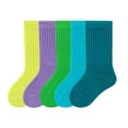 thumbnail image 6 of 5 Pairs Toddler Socks Slouch Socks Kids Boys Girls Cotton Long Crew Socks 1-8 Years, 6 of 9