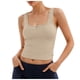 thumbnail image 1 of Camiseta sin mangas de punto acanalado con cuello redondo para mujer - Camiseta básica ajustada para llevar debajo de otras prendas, tallas S-XL, 1 of 8