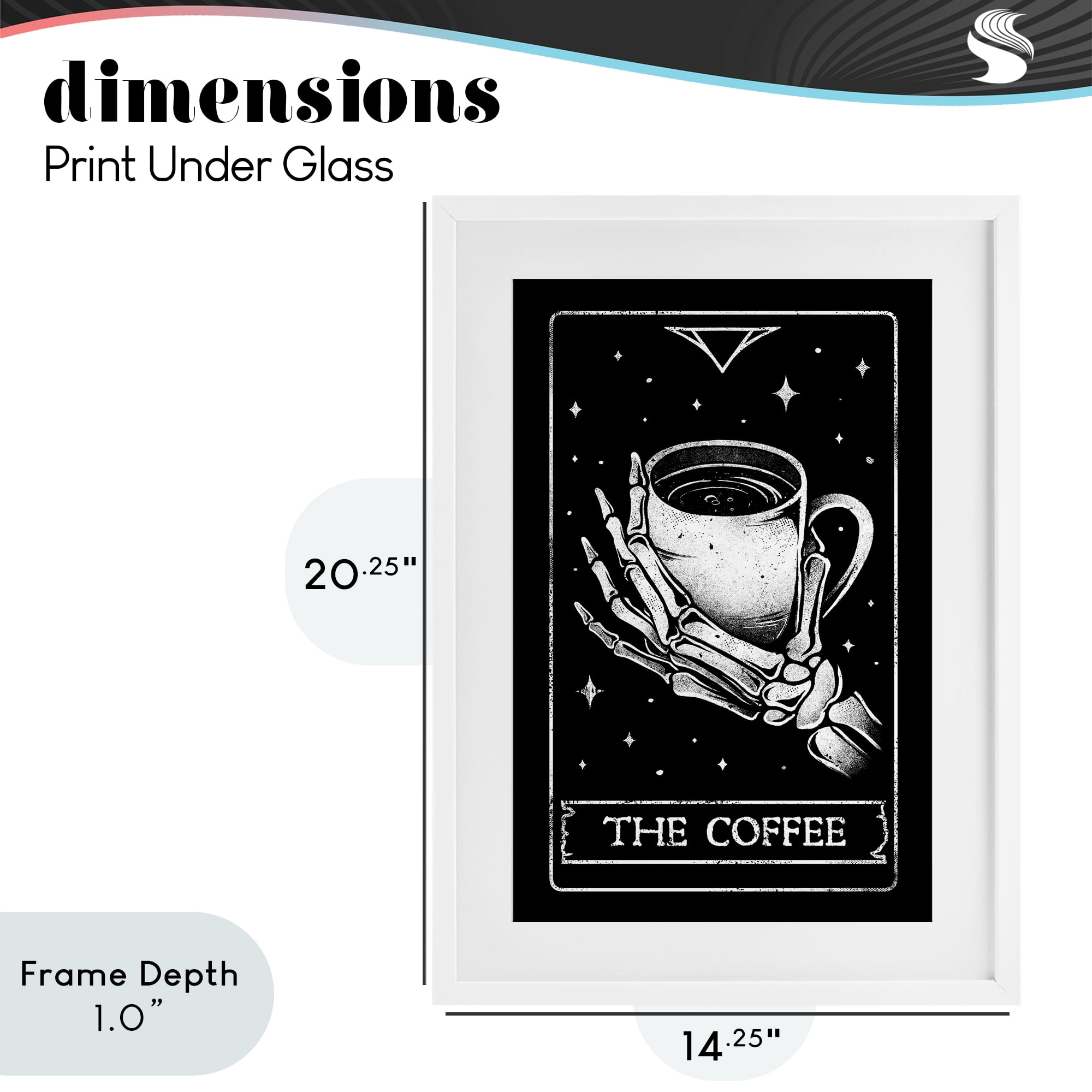 Stupell Industries The Coffee Tarot Card White Framed Print Under Glass, design by EduEly Designs