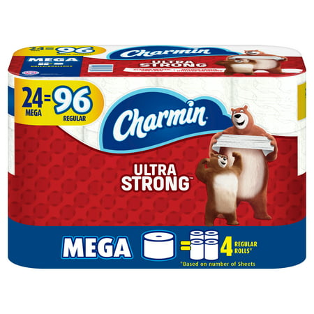 Charmin Ultra Strong Toilet Paper, 24 Mega Rolls = 96 Regular