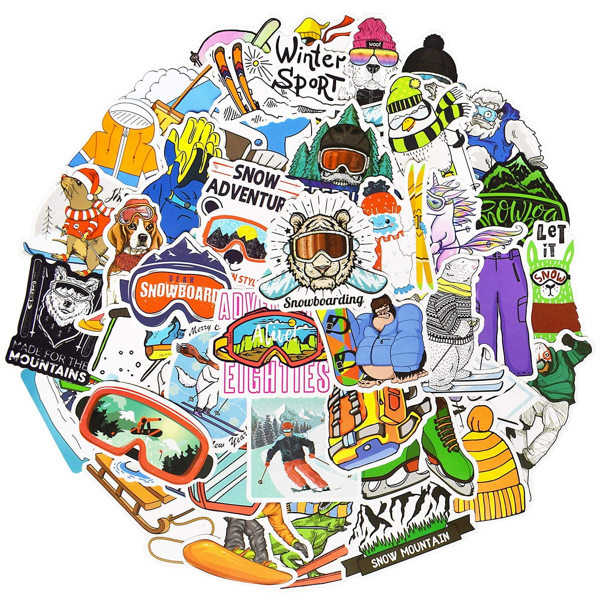 QTL Ski Stickers for Snowboard Stickers Ski Helmet Stickers Vinyl Skiing Stickers for Kids