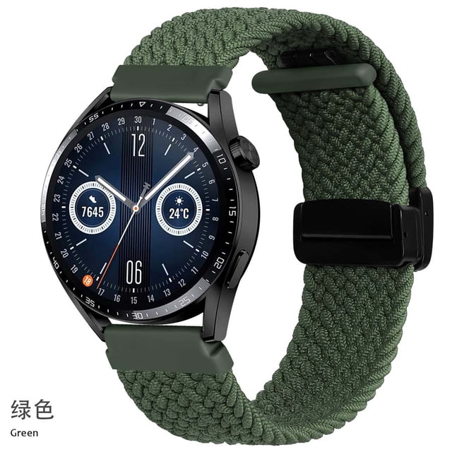 Nylon Braided Loop Strap For OnePlus Watch 2 3 Smart Watch Band Replace Bracelet For OPPO Watch X Realme Watch 3 S Pro Wristband Green 22mm Universal