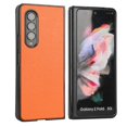thumbnail image 2 of Dteck Leather Case for Samsung Galaxy Z Fold 3 Solid Color PU Leather Slim Thin Lightweight Shockproof Folding Case Cover for Samsung Galaxy Z Fold 3,Orange, 2 of 5