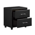 thumbnail image 2 of Benzara 2 Drawer Night Stand In Wood And PVC, Black, 2 of 4