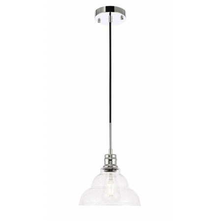 

Living District Gil 1 light Chrome and Clear seeded glass pendant