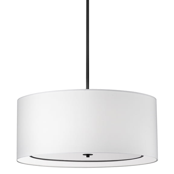 Dainolite 4LT Incand Pendant, MB with WH Shade