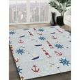 thumbnail image 3 of Ahgly Company Machine Washable Indoor Rectangle Transitional Water Blue Area Rugs, 2' x 4', 3 of 7