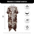 thumbnail image 6 of Xoenoiee Brown Cow Print Womens Kimono Cardigans Beach Cover ups Swimwear Short Sleeve Loose Casual Summer Tops Open Front Resort Wear, 6 of 7