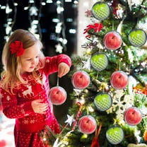 Christmas Ball Ornaments 1 Pcs - 2 inch Large Shatterproof Christmas Balls, Christmas Eve Apples image Decorations Indoor, Classic Holiday Party Hanging Ornaments for Xmas Tree, Wreath, Vines, Green